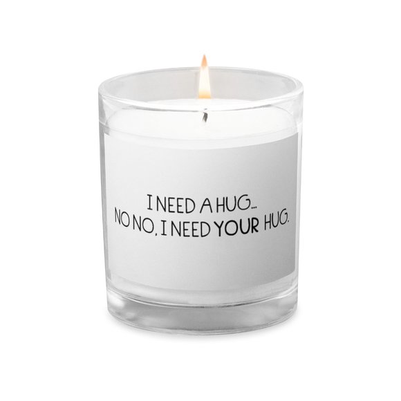 "I need your Hug" Elegant Glass jar candle (Customizable) - Picture 1 of 2